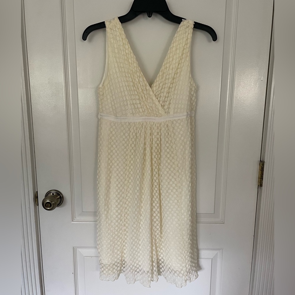 Charlotte Russe Flowy Ivory Double V Neck Dress Size Medium